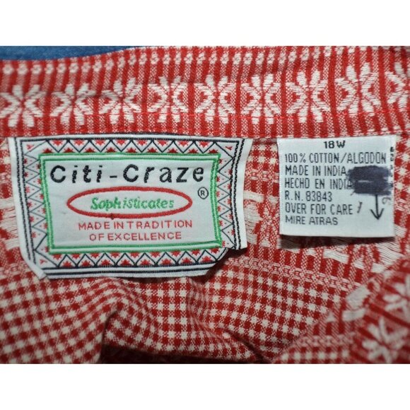 Vintage Citi Craze Women's Embroidered Floral Button Front Shirt 18W Granny Core - Picture 9 of 11